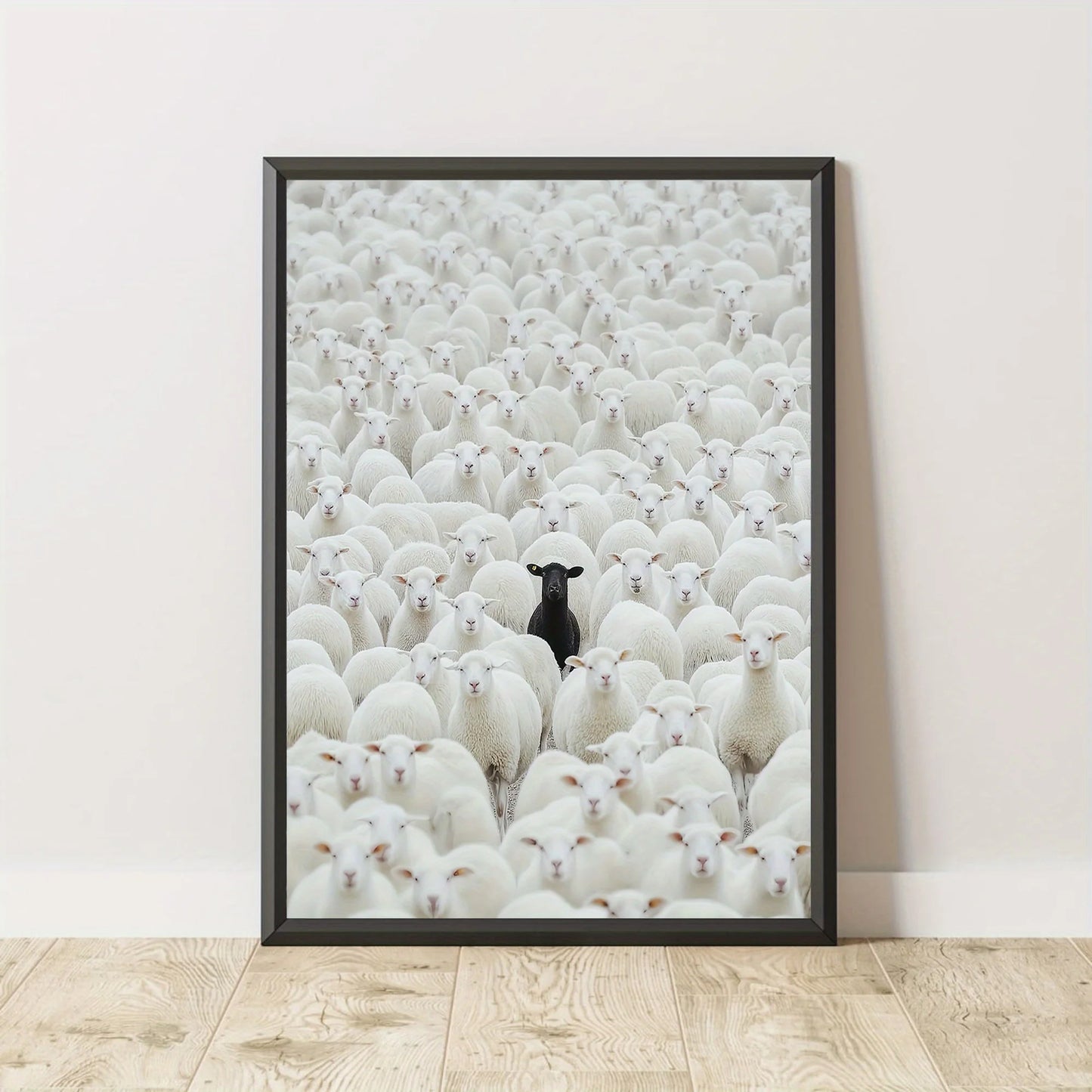 Black Sheep in the Crowd – Modern Statement Canvas Wall Art