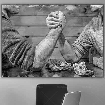 Arm wrestling wall art