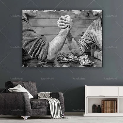 Arm wrestling wall art