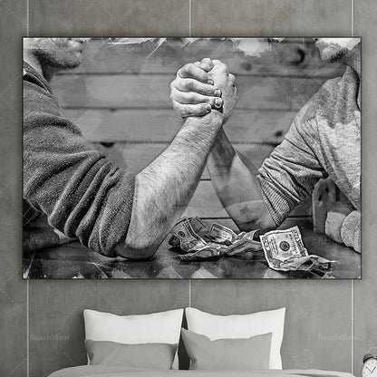 Arm wrestling wall art