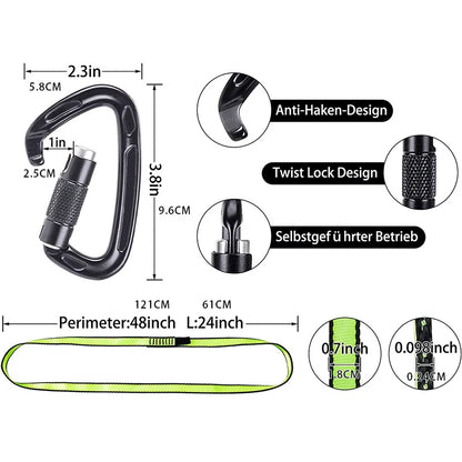 24KN Auto Lock Climbing Carabiner