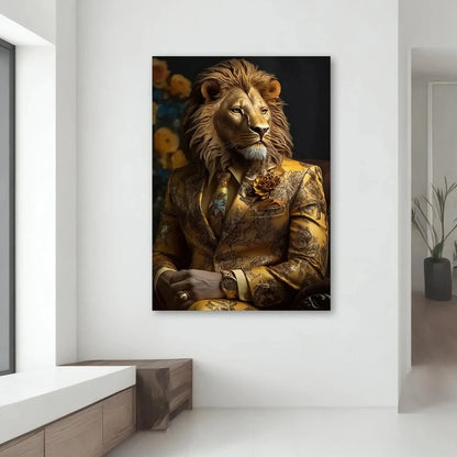 Regal Lion in Gold – Luxury Statement Wall Art