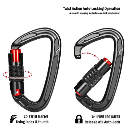 24KN Auto Lock Climbing Carabiner