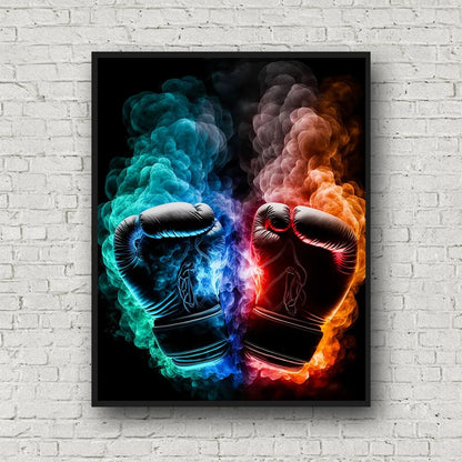 Neon Boxing Gloves Wall Art