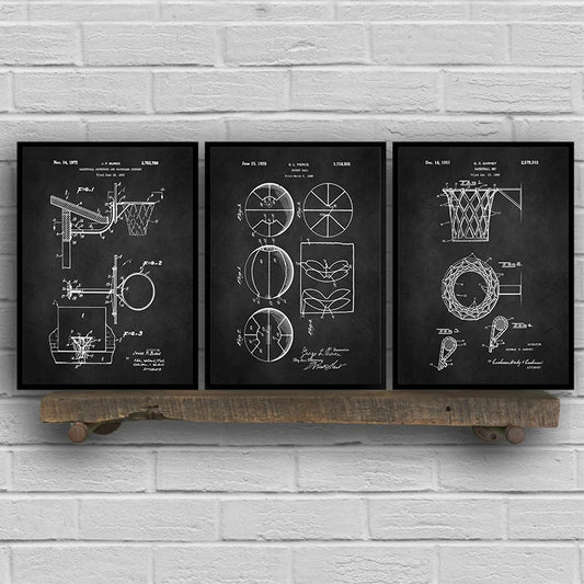 Vintage Basketball Blueprint Poster