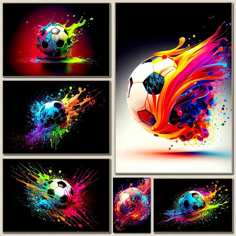 Abstract Soccer Painting