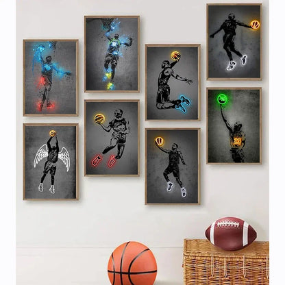 Wall Art Glowing Basketball