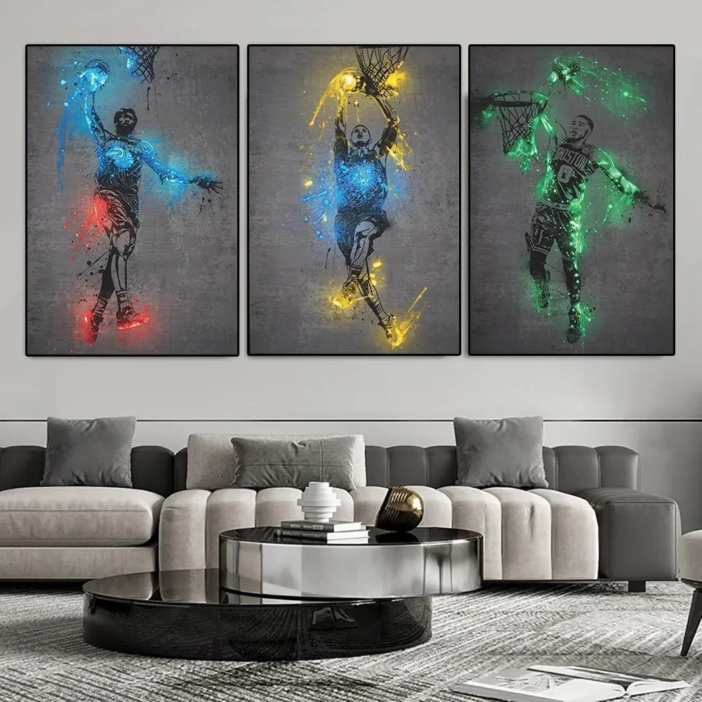 Wall Art Glowing Basketball