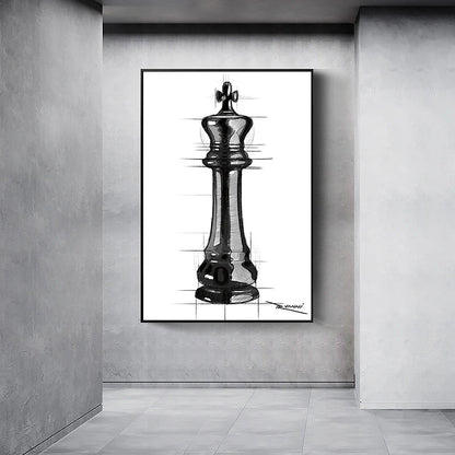 Chess Pencil Sketch Art Poster