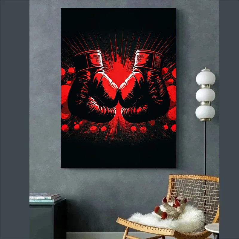 Neon Boxing Gloves Wall Art