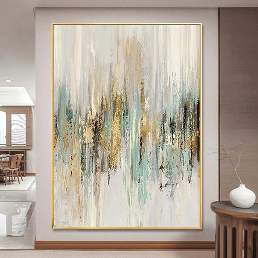 Golden Harmony – Hand-Painted Abstract Canvas Wall Art