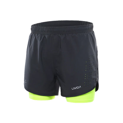 Lixada Men's 2-in-1 Running Shorts