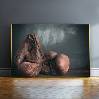 Old Boxing Gloves Canvas Painting