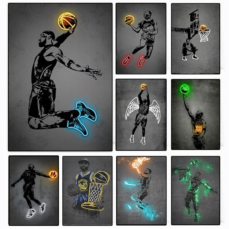 Wall Art Glowing Basketball