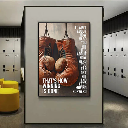 Keep Moving Forward Boxing Poster