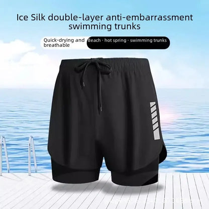 Double Layer Quick-dry Beach Swim Trunks