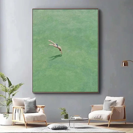 Minimalist Diver Wall Art – Modern Scandi Canvas Print