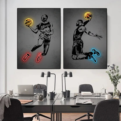 Wall Art Glowing Basketball