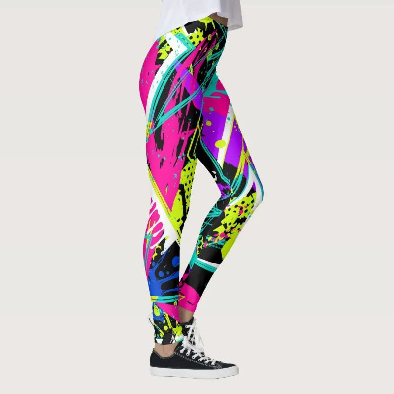 High Waist Graffiti Leggings