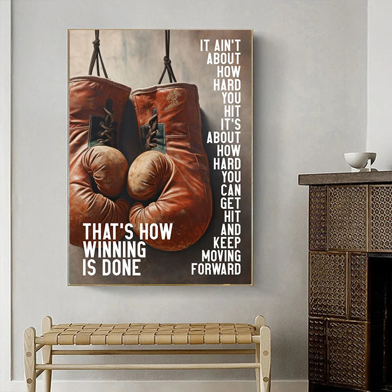 Keep Moving Forward Boxing Poster