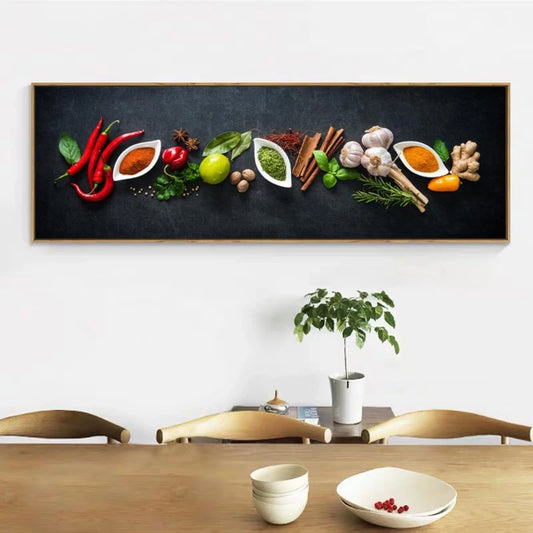 Colorful Spice & Herb Canvas – Modern Kitchen Wall Art