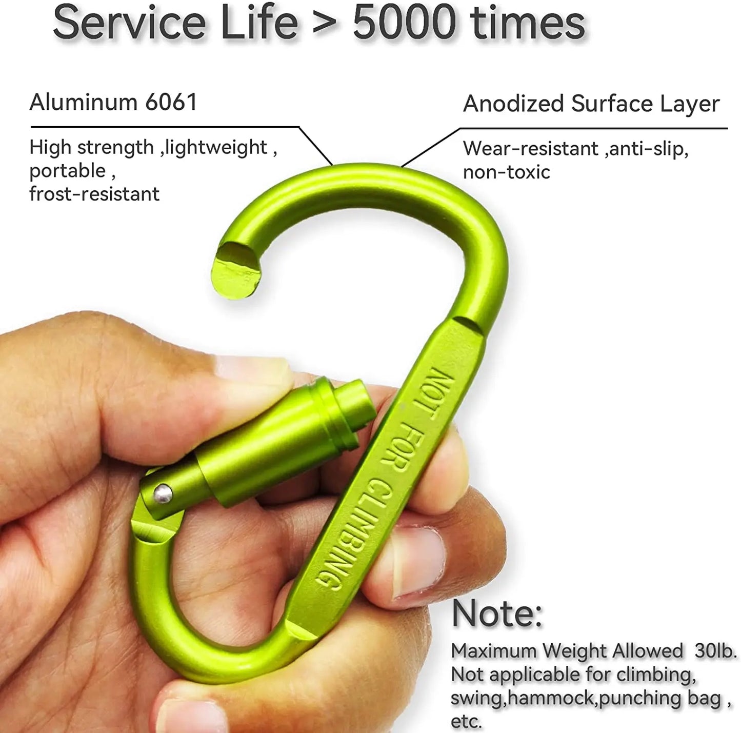 4Pcs Alloy Carabiner Set