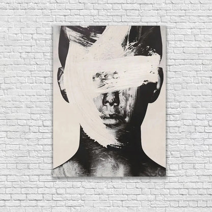 Abstract Face Wall Art – Black & White Minimalist Canvas | Modern Contemporary Statement Piece