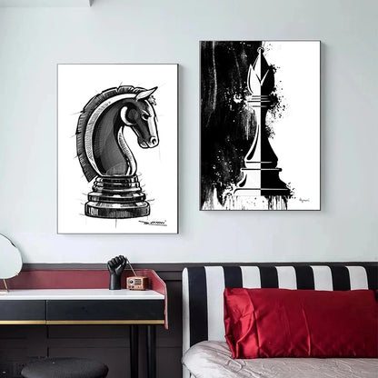 Chess Pencil Sketch Art Poster