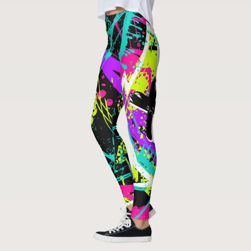 High Waist Graffiti Leggings