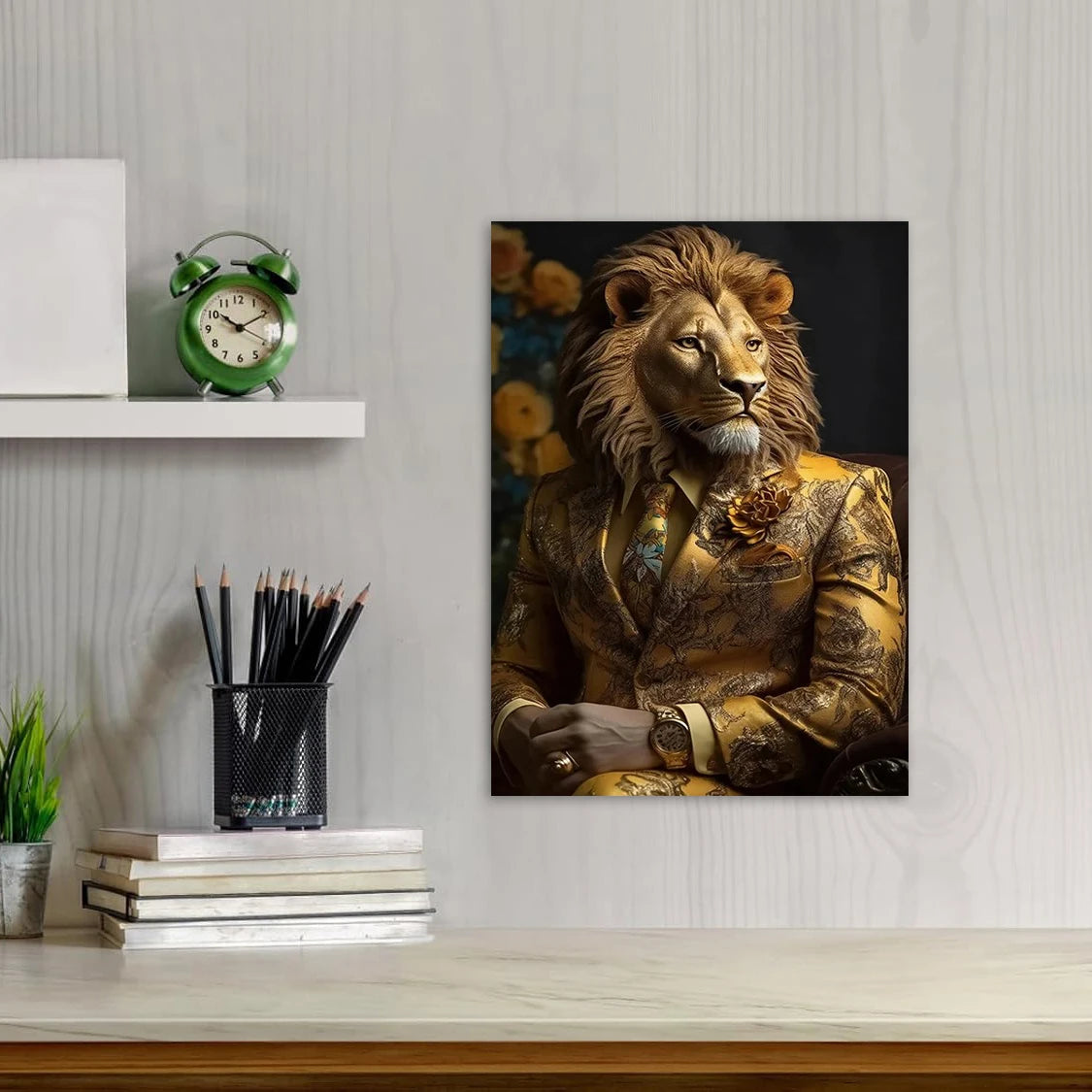 Regal Lion in Gold – Luxury Statement Wall Art