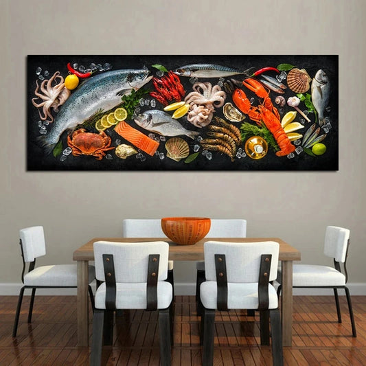 Luxury Seafood Feast Canvas – Gourmet Kitchen Wall Art